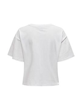 T-shirt Only Terza avec poche cloutée blanche pour femme