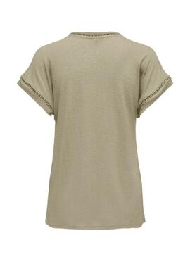 T-shirt Only Penny découpé vert pour femme