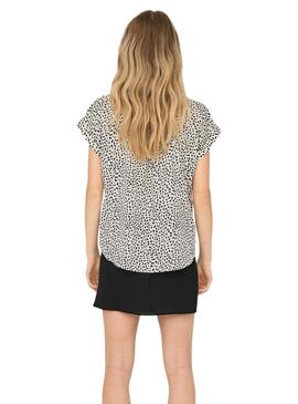 Chemise Only Hannover à imprimé blanc et noir pour femme