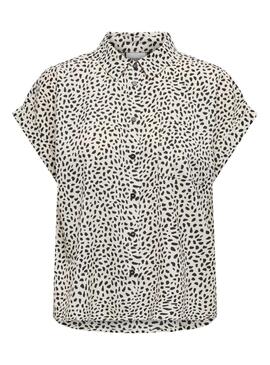 Chemise Only Hannover à imprimé blanc et noir pour femme