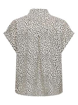 Chemise Only Hannover à imprimé blanc et noir pour femme