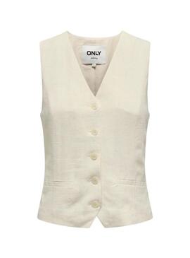 Veste Only Iris Siesta en lin beige pour femme