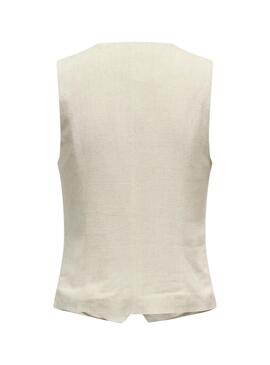 Veste Only Iris Siesta en lin beige pour femme