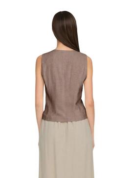  Gilet Only Iris Siesta en lin marron pour femme