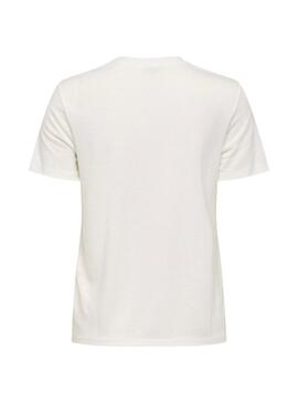 T-shirt Only Charlotte blanc pour femme