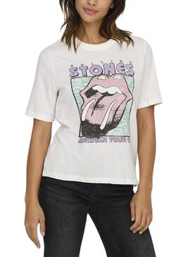 Maillot Only Rolling Stones American Tour blanc pour femme