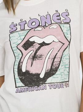 Maillot Only Rolling Stones American Tour blanc pour femme