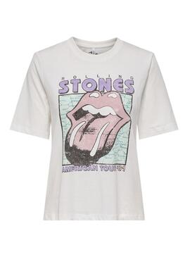 Maillot Only Rolling Stones American Tour blanc pour femme