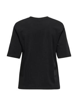 T-shirt Only langue Rolling Stones noir pour femme