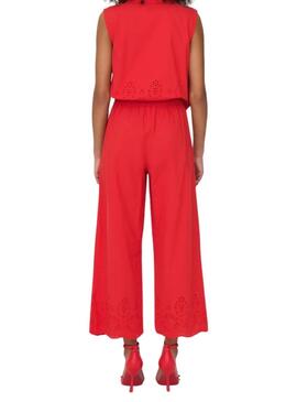 Seul pantalon culotte rouge Only Roxanne pour femme.