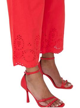 Seul pantalon culotte rouge Only Roxanne pour femme.