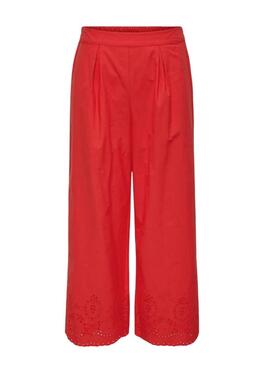 Seul pantalon culotte rouge Only Roxanne pour femme.