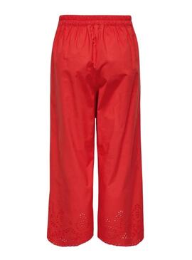 Seul pantalon culotte rouge Only Roxanne pour femme.