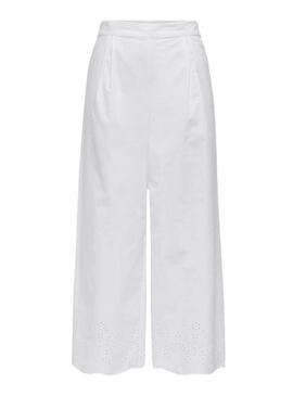 Pantalon Only Roxanne Culotte blanc pour femme