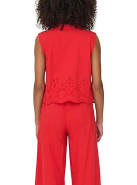 Chemise Only Roxanne Resort rouge pour femme