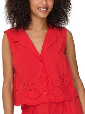 Chemise Only Roxanne Resort rouge pour femme