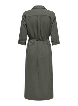 Robe Only chemisier  Aris verte pour femme