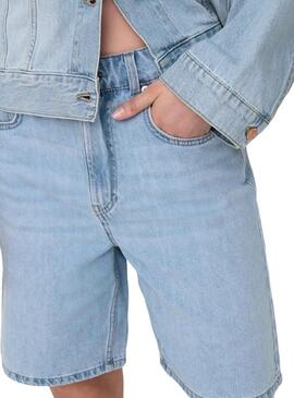 Bermuda  Only Robyn  en denim bleu clair pour femmes
