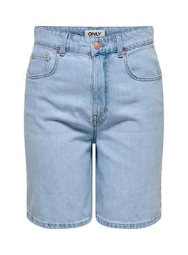 Bermuda  Only Robyn  en denim bleu clair pour femmes