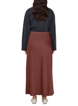 Jupe Only Chigo en satin grenat pour femme