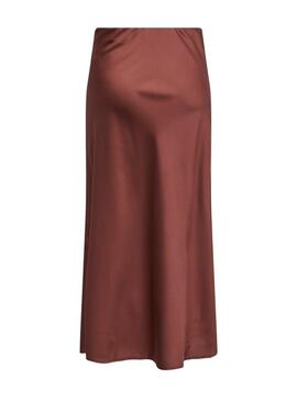 Jupe Only Chigo en satin grenat pour femme