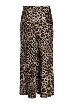 Jupe Only Chigo en satin imprimé léopard pour femme