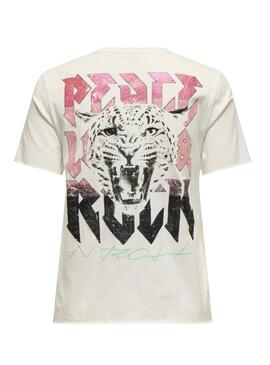 T-shirt  Only Lucy Rock beige pour femme