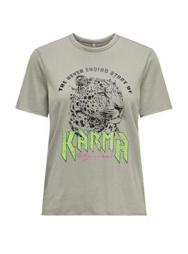 T-shirt Only Lucy Karma vert pour femme