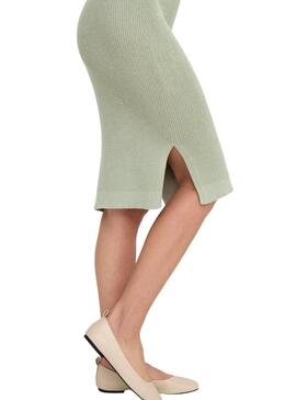 Robe Only en maille  Lina verte pour femme