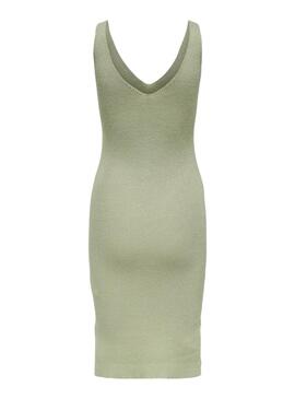 Robe Only en maille  Lina verte pour femme