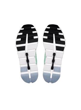 Sneakers On Cloud 6 vert et bleu pour femme.