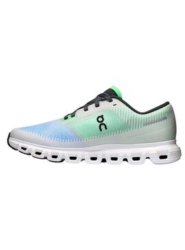 Sneakers On Cloud 6 vert et bleu pour femme.