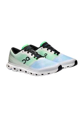 Sneakers On Cloud 6 vert et bleu pour femme.