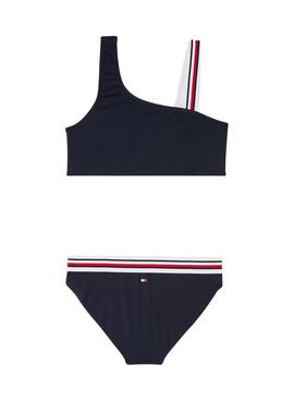 Maillot de bain Tommy Hilfiger une épaule bleu pour fille