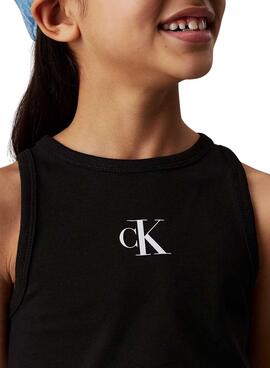  T-shirt  Calvin Klein Jeans Logo  tank top noir fille 