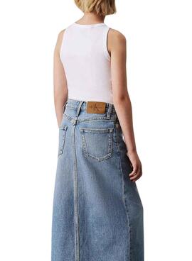 T-shir Calvin Klein Jeans Logo  tank top  blanc  pour femmes 