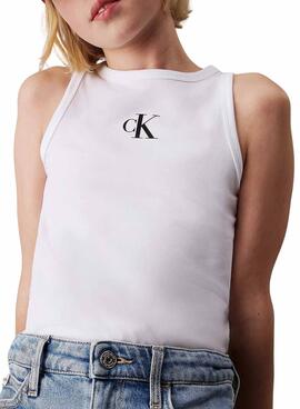 T-shir Calvin Klein Jeans Logo  tank top  blanc  pour femmes 