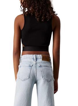 Top Calvin Klein Jeans Cut Out noir pour fille
