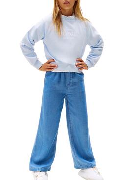  Sweatshirt Tommy Jeans Script bleu pour fille