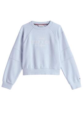  Sweatshirt Tommy Jeans Script bleu pour fille