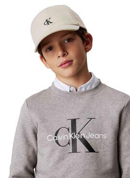 Casquette Calvin Klein Jeans Monogram beige pour garçon et fille