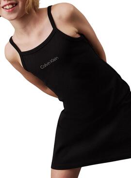 Robe Calvin Klein Jeans en maille noire pour fille