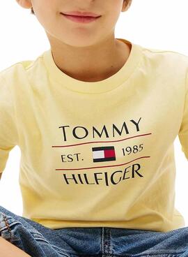 Maillot Tommy Hilfiger Flag jaune pour enfant