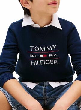 Sweatshirt Tommy Hilfiger Flag marine pour enfant