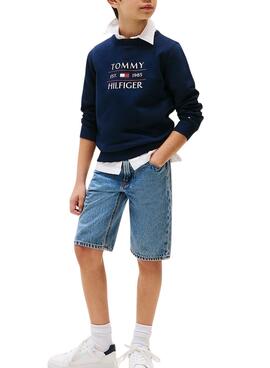 Sweatshirt Tommy Hilfiger Flag marine pour enfant