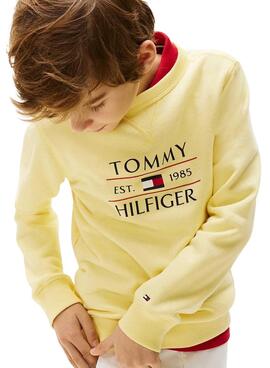 Sweatshirt Tommy Hilfiger Flag jaune pour enfant