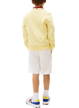  Sweatshirt Tommy Hilfiger Flag jaune pour enfant