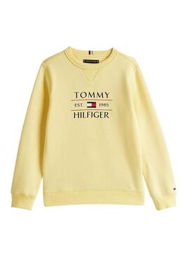  Sweatshirt Tommy Hilfiger Flag jaune pour enfant