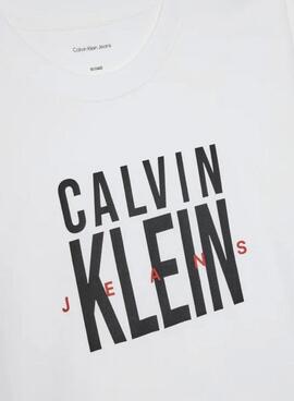T-shirt Calvin Klein Jeans Bold blanc pour garçon