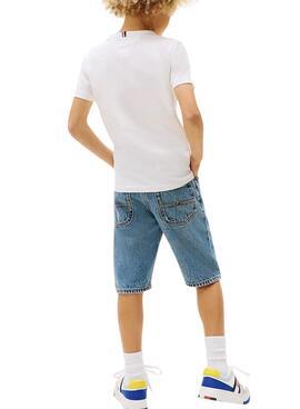 T-shirt Tommy Hilfiger MultiFlag blanc pour enfant.